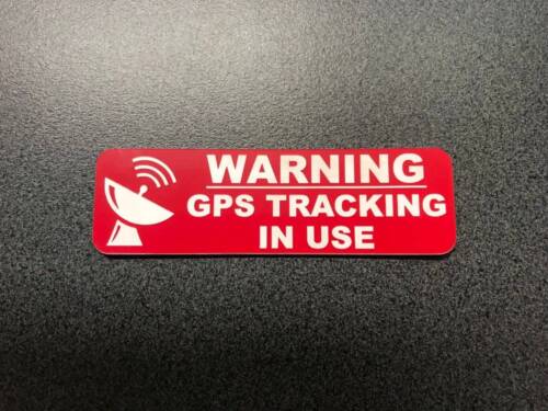 Engraved plastic WARNING GPS TRACKING Boat Caravan car truck label sign
