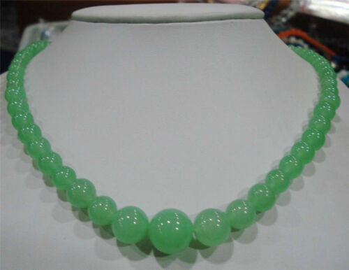6-14mm Natural Emerald Beads Necklace 18"AAA Pretty 