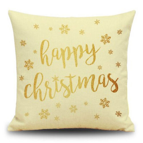 18/" Merry Christmas Pillow Case Cotton Linen Sofa Throw Cushion Cover Home Decor