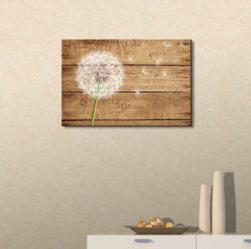 Artistic Abstract Dandelion on Vintage Wood Background 12"x18" Canvas Prints 