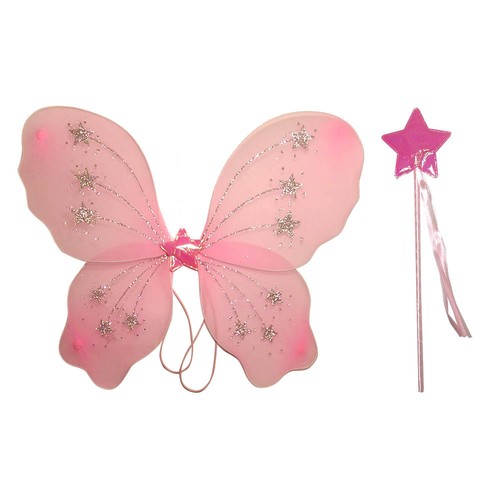 Light pink Fairy wing and wand set Girs Real princess