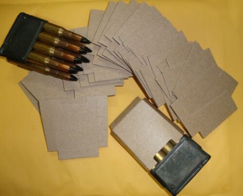 25ea Cardboard Bandoleer Inserts for use with M1 Garand 8rd Clips USGI UNISSUED