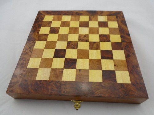 Brillante Thuja Holz Spiel 3 in 1 Schach-Damme-Backgammon Spiel Marokko 24cm