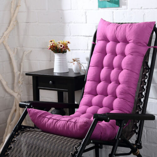 New Garden Rocking Deck Chair High Back Chair Outdoor Thick Sun Seat Pad Cushion