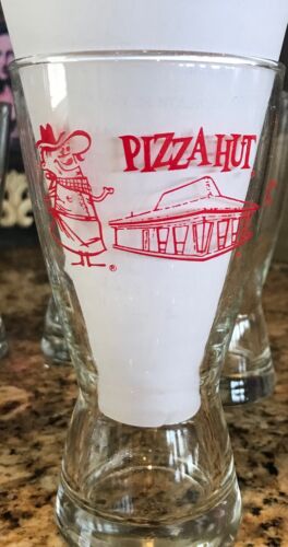 Pizza Hut Red Restaurant Outline Pizza Pete Logo Hourglass Beer Drink Glass