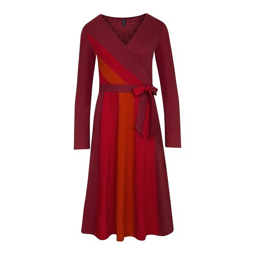 Tranquillo Kleid Biobaumwolle Organic Cotton blau rot Pandina W18E23 Bindeband