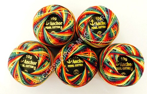 Nº 8 85M Premium Crochet Perla Hilo de algodón bolas mejor Precio * Color De Arco Iris