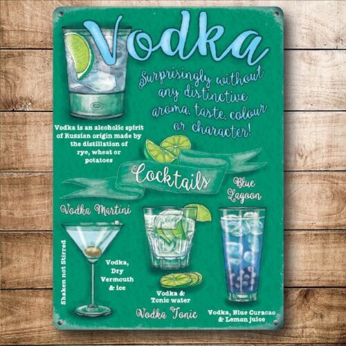 Vodka Cocktails Boissons Recettes Party Bar Pub Club Cadeau Qualité aimant de réfrigérateur