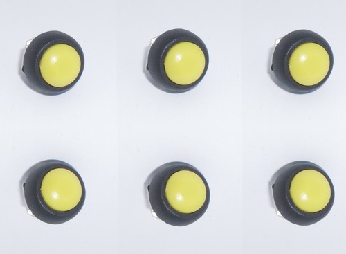 SPST Round Yellow Momentary PushButton Switch Normally Open ON 6 OFF//
