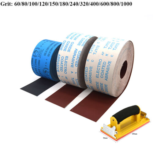 4/'/' 100mm Emery Cloth Roll Aluminium Oxide Sanding Sandpaper Sheets 60-1000 Grit