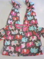 DEAL Carter's Size 4T Fleece Blanket Sleeper Pink Brown Elephants