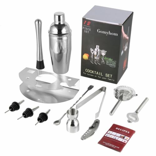 12pcs//Set Pro Stainless Steel Bar Kit Home Cocktail Shaker Set-Bar Tool Set USA
