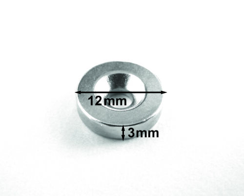 Ringmagnet Lochmagnet Magnet zum Anschrauben Ø 12 mm Magnet mit Bohrloch