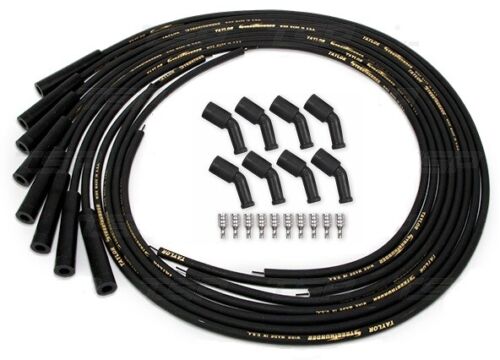 TAYLOR Spark Plug Wires BLACK Universal Cut 180° boot Chevy LS Coil Pack 5.3 6.0 