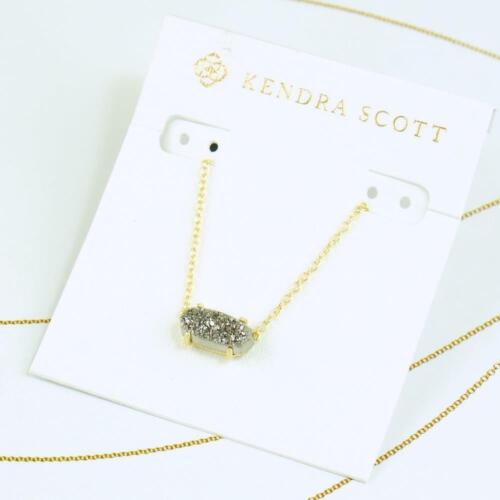 Details about  / NWT Kendra Scott Ever Platinum Drusy Necklace Gold Tone
