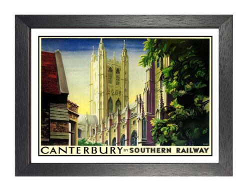 Canterbury 2 Poster Adventure Travel Holiday Beautiful View Old Advert Cathedral
