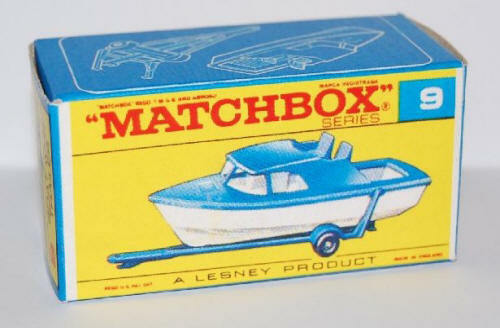 Matchbox Lesney No 9 BOAT AND TRAILER  Empty Repro Box style E