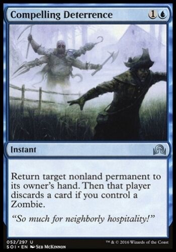 English, Playset, Shadows over Innistrad,Free P&P MTG 4x Compelling Deterrence 