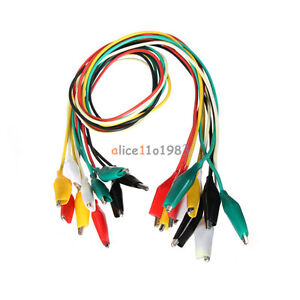 10PCS 50cm Double-ended Crocodile Clips Cable Alligator Jumper Wire Test Leads
