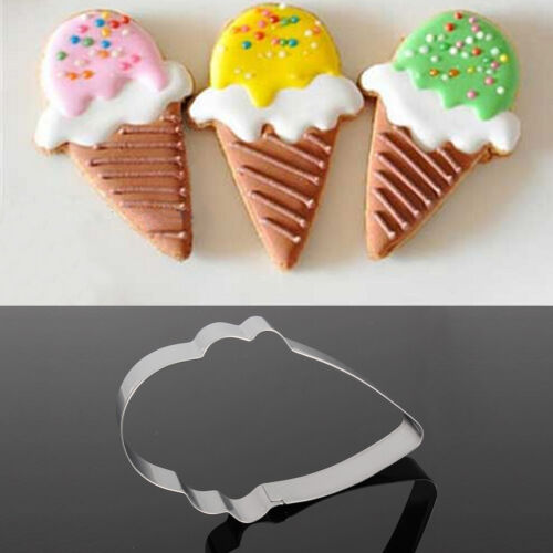 New Steel Ice Cream Cone Cake Biscuit Cookie Cutter Bread Cupcake Mold Fad CH RU 