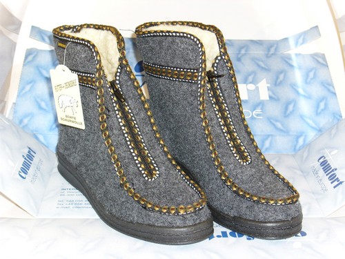 INTERMAX Hüttenschuhe Hausstiefel Hausschuhe Hüttenstiefel Filz Wolle Stiefel
