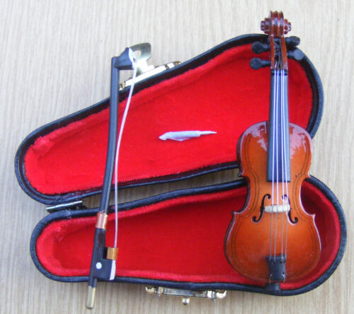 1:12 Scale Wooden Cello with End Pin /& Black Suitcase tumdee Dolls House zubhör