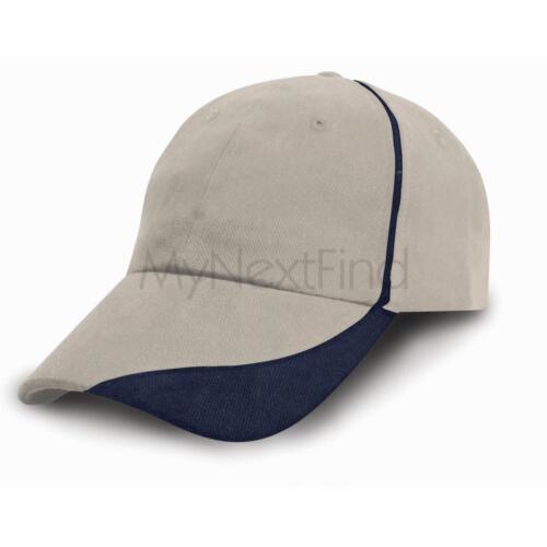 Result Headwear Heavy Brushed Cotton Cap With Scallop Peak And Contrast Trim 