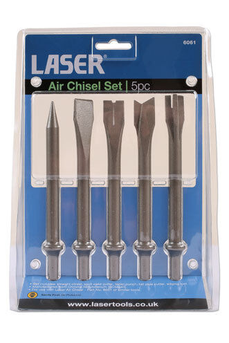 LASER TOOLS 6061 5 PIECE AIR CHISEL TOOL SET SPOT WELD CUTTING STRAIGHT