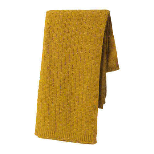 IKEA ANTOINETTA Throw Summer Blanket,Yellow,Light Grey,120x180 cm,100/% Acrylic