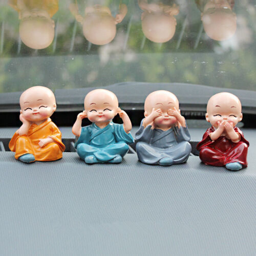 4Pcs/Set The Little Monk For Home Decorations Figurines Car DecI_kz