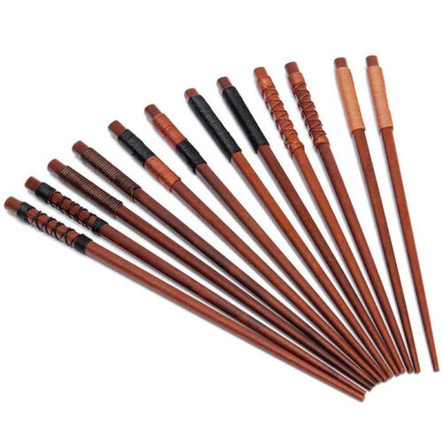 6 Pairs Wood Japanese Chinese Classic Reusable Chopsticks Set Gift Brown Wooden