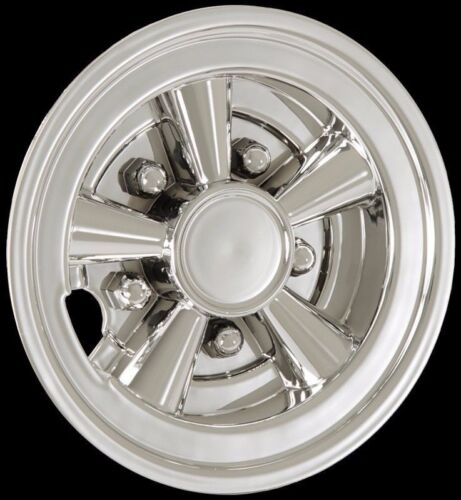 Set of 2-8" ABS 5 SPOKE CHROME PLATED MAG WHEEL COVER Dolly Trailer Mower 