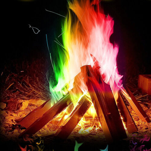 Mystical Fire Magic Tricks Campfire Rainbow Colorful Flame Powder Games Toy