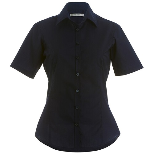 Kustom Kit Ladies Business Short Sleeve Smart Business Blouse Work Office Shirt