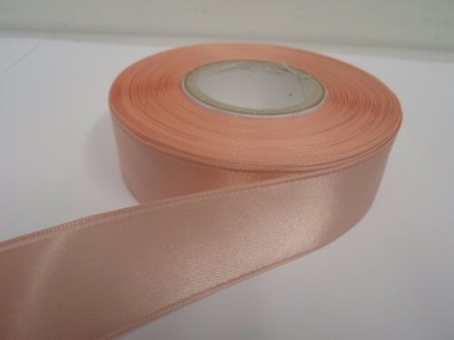 3mm 7mm 10mm 15mm 25mm 38mm 50mm PEACH Satin Ribbon Double Sided Roll Bows 