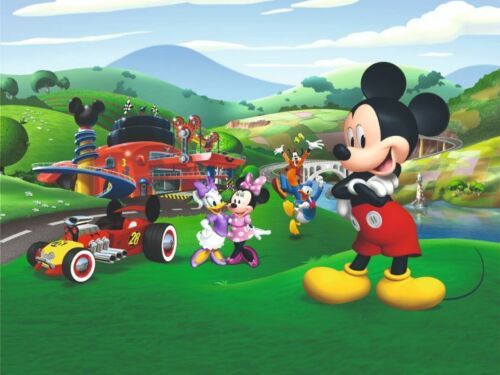 Disney Mural Papel Pintado Para Dormitorio De Niños fotográfico premium de carrera de Mickey Mouse 