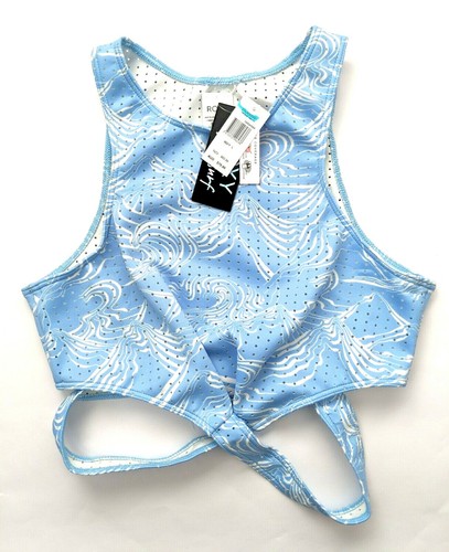 Roxy Womens Pro Surf Tank Top Bikini Swimwear Light Blue Large Coverage Ladies