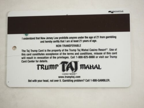 Trump Atlantic City Hotel and Casino/'s Players Club Cards 29 Types You Pick