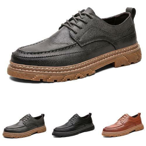 Details about  / Mens Leather Shoes Business Work Oxfords Non-slip Flats Office Dress Mid Top HOT