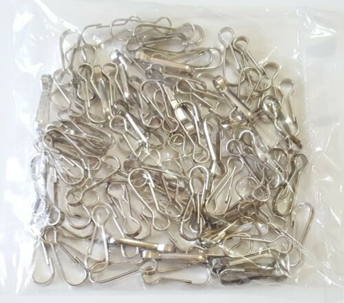 Details about  / 30mm Nickel Plated Steel Simplex Spring Clips Hooks for Craft Camping Lanyards