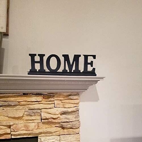 Wood Home Letter Sign Free Standing Cutout Word Decorative Table Sign for Home D 