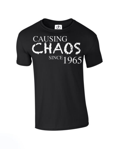 Made in 1965 CAUSING CHAOS 50th T SHIRT dad Birthday Fathers day 1965,TSHIRT 