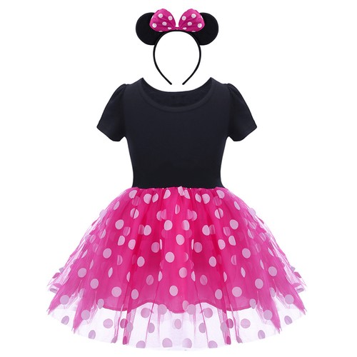 Baby Kid Girls Minnie Mickey Mouse Polka Dots Cake Smash Party Birthday Dress