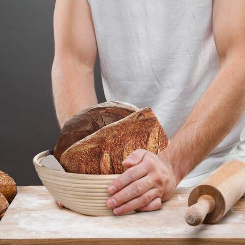Round Bread Rattan Basket Banneton Brotform Dough Rising Liner Proving Baskets 