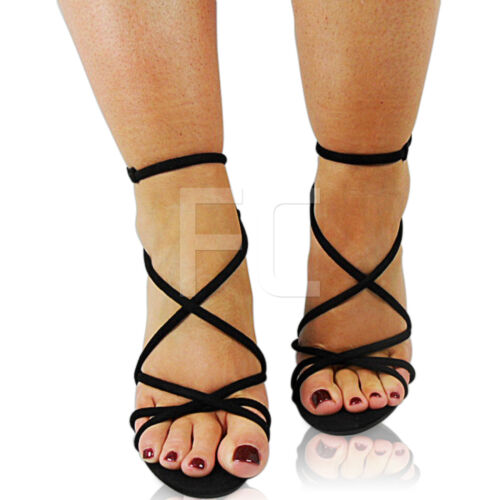 NEW WOMENS LADIES HIGH HEEL STILETTO STRAPPY BUCKLE PEEP TOE SANDALS SHOES SIZE