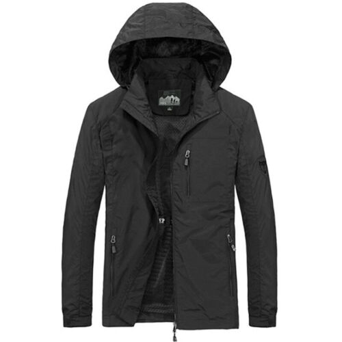 Men Winter Zip Up Coat Tactical Military Jacket Waterproof Outdoor Hooded Jacket