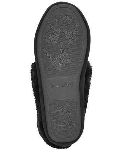 Charter Club Women/'s Microfiber Velour Bootie Slipper Black Small New