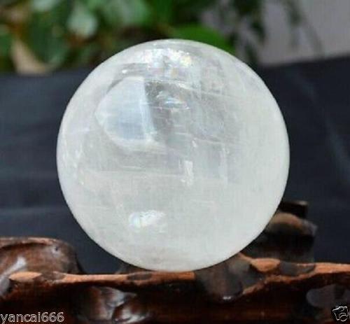 Free stand NATURAL CLEAR QUARTZ CRYSTAL SPHERE BALL HEALING GEMSTONE 100mm 