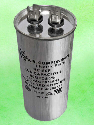 RUN CAPACITOR 80 MFD 370 VAC ROUND CAN UL Certified RC-80F