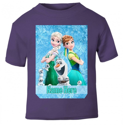 NUOVO Frozen Personalizzata T-shirt Ragazzi Ragazze Eta /'SUPERIORE TAGLIA Elsa Anna Bambini Idea Regalo